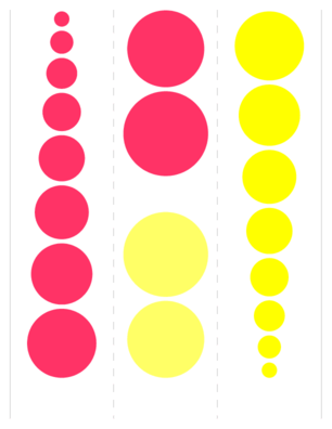 Printable Montessori cylinder cards showing two-dimensional representations of the knobbed cylinders